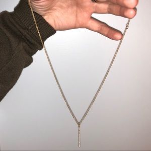 Nadri bar pendant necklace - yellow gold plating